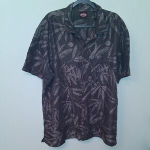 Harley-Davidson Men's Dark Leaf Pattern Shirt